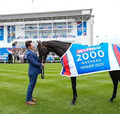 THIRD WIN IN FOUR YEARS IN BETFRED 2000 GUINEAS FOR GODOLPHIN AND CHARLIE APPLEBY AS RULING COURT LA